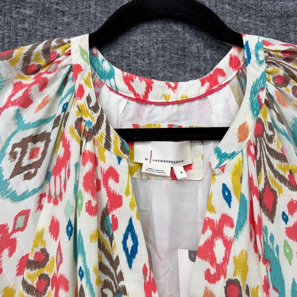 Anthropologie Felipa Maxi Dress Womens Medium Multicolor Ikat Midi Smocked NWT - Picture 3 of 11